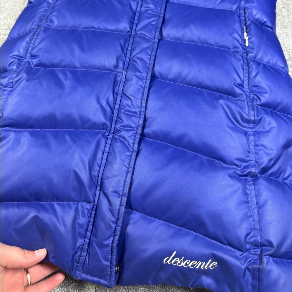 Descente Blue Puffer Long Full Zip Winter Jacket Women Size Large - Picture 3 of 7